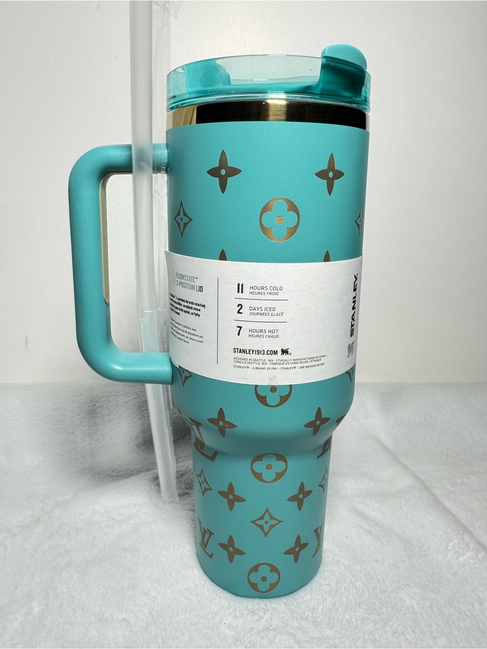 Turquoise Patterned Insulated TUMBLER 40oz